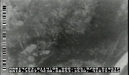Aerial thermal mapping image of deer within a habitat